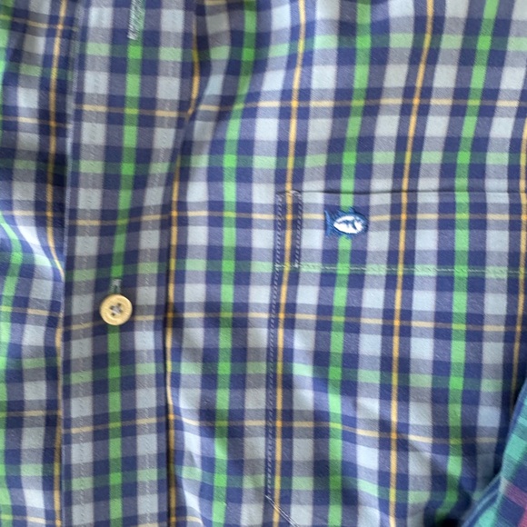 Southern Tide sz MED Plaid Button-Down Shirts - Blue and Green- both for $24 - Picture 4 of 5
